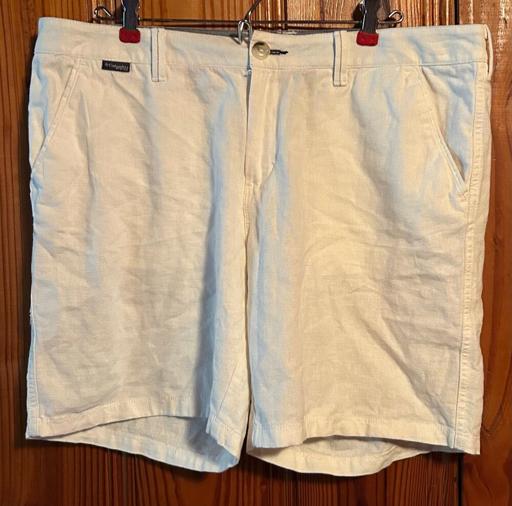 Columbia PFG women’s linen blend Bermuda shorts NEW tan size 14